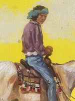 Vic Donahue “PIMA” Western Illustration Art American Indian on Horseback Cowboy