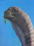 RARE Giuseppe Reichmuth Dinosaur on Autobahn 1980s Framed Hyperrealism Fantasy