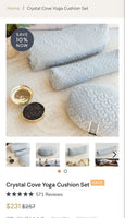 Brentwood Home Crystal Cove Yoga Cushion 3 Pc Set $250 MSRP Gently Used Exc Cond