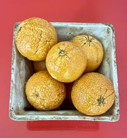 Gorgeous Italy MAJOLICA Oranges Basket Midcentury Modern MCM Trompe L’oeil Retro