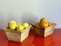 Gorgeous Italy MAJOLICA Oranges Basket Midcentury Modern MCM Trompe L’oeil Retro