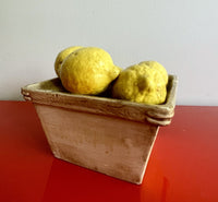 Stunning Italian MAJOLICA Lemon Basket Midcentury Modern MCM Trompe L’oeil Retro