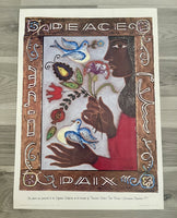 Vintage 1977 AWRET Peace Poster Print Israel Egypt Diplomacy Paix Shalom Salaam