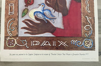Vintage 1977 AWRET Peace Poster Print Israel Egypt Diplomacy Paix Shalom Salaam