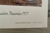 Vintage 1977 AWRET Peace Poster Print Israel Egypt Diplomacy Paix Shalom Salaam