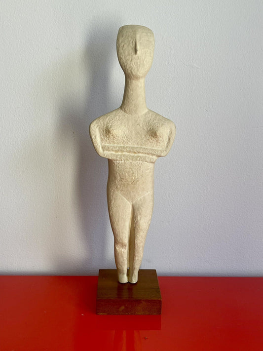 Vintage 1970s Alva Museum Replicas Louvre Paris Cycladic Art Sculpture 16” Tall
