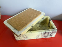 Retro Midcentury Bathroom Set Agate Composite Marble Swirl Hollywood Regency 3pc