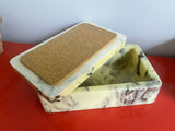 Retro Midcentury Bathroom Set Agate Composite Marble Swirl Hollywood Regency 3pc