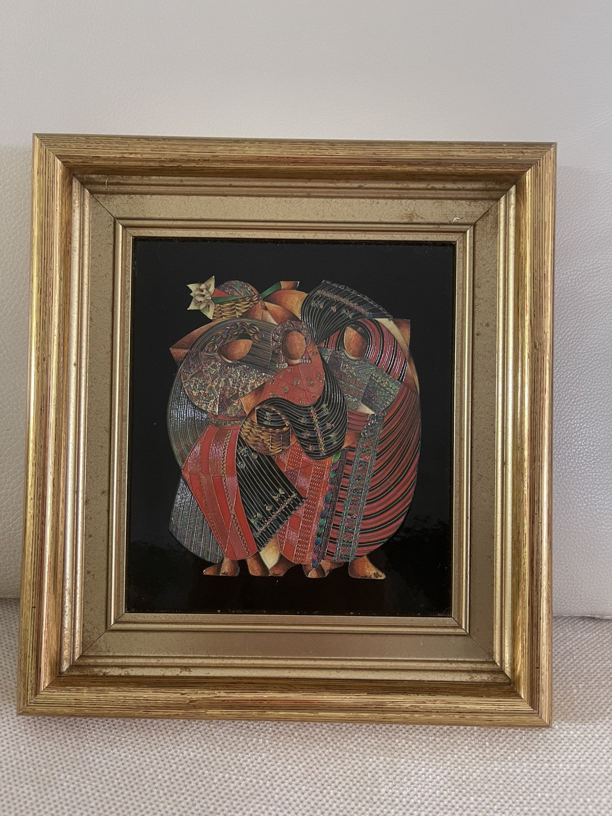 David Ordonez 2005 Textured Embellished Lithograph Guatemala Folk Art w/ COA1