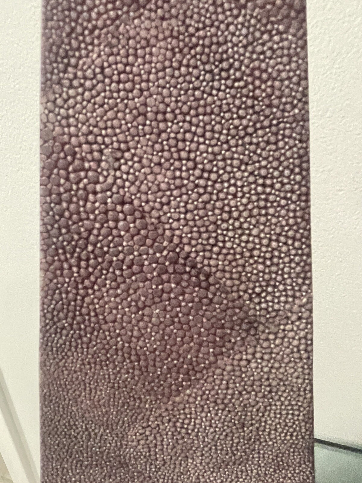 Maitland Smith 23.5” Purple Plum Gray Shagreen Texture Obelisk Hollywood Regency2