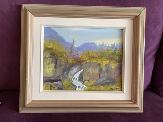 MCM Canadian Landscape Plein Air Painting Signed MONETTE Modern Art0
