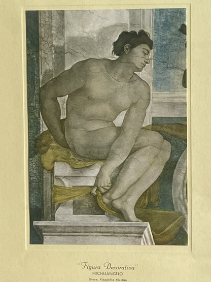 Michelangelo Framed Male Nudes Ignudi Frescoe Art Sistine Chapel Prints Italy4