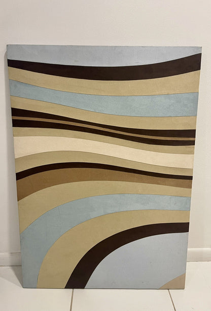 Groovy ULTRASUEDE Pieced Fabric Wall Art Abstract Geometric Graphic 29” x 41”1