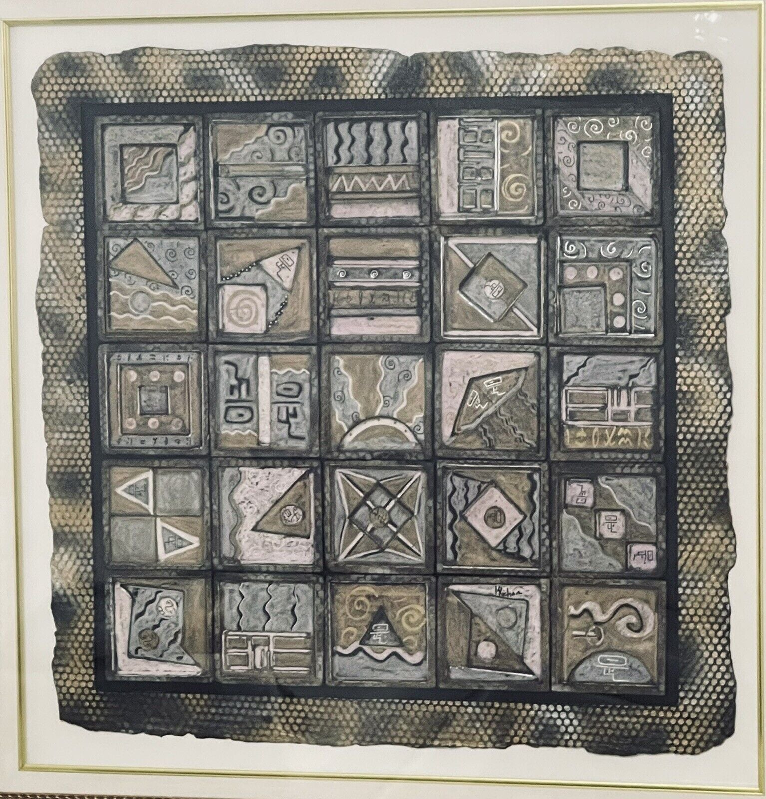 Kevin Kichar Mixed Media Sculpted Paper Fine Art Graphic Monoprint 37 x 36” OOAK1