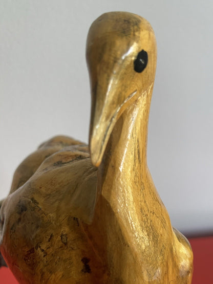 Folk Art 12” Burl Wood Sea Bird Sculpture Carved Organic Rustic Vintage Seagull5