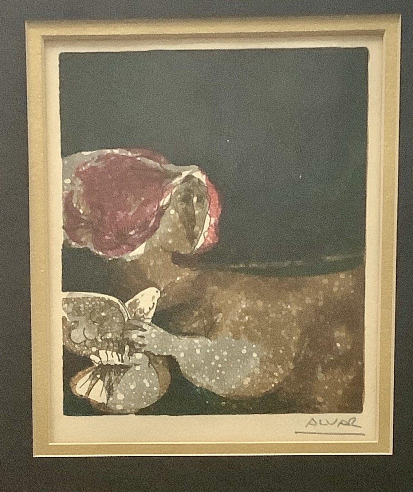 Alvar Sunol Framed Lithograph Original MCM Midcentury Modernist Fine Art Spain0