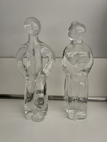 Vintage Reijmyre Crystal Couple 8” Tall Swedish Art Glass Scandinavian Modern0