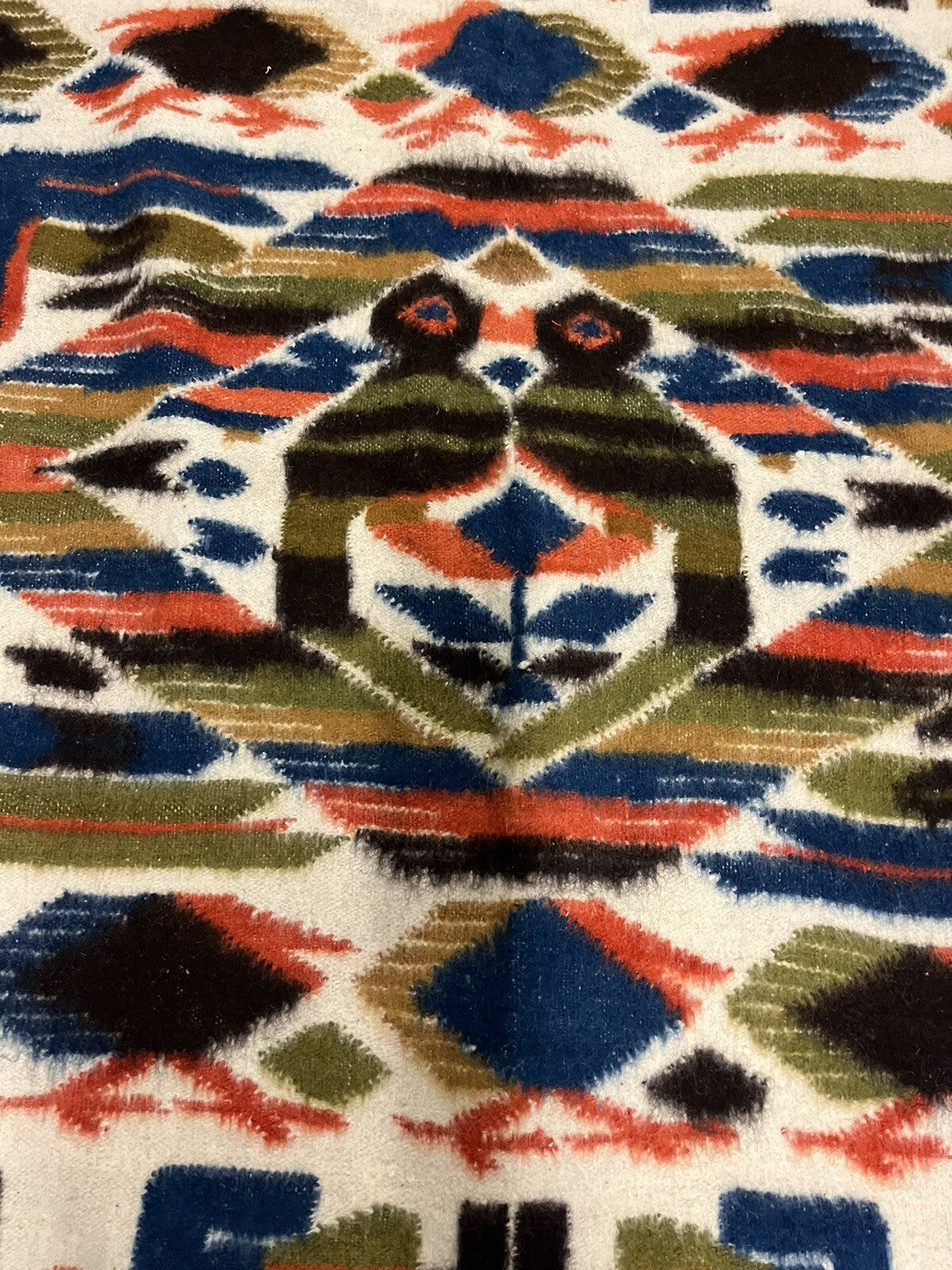 Pictorial Tribal Wool Rug Kilim VINTAGE ESTATE FIND Geometric Birds 5’ x 7.5’1