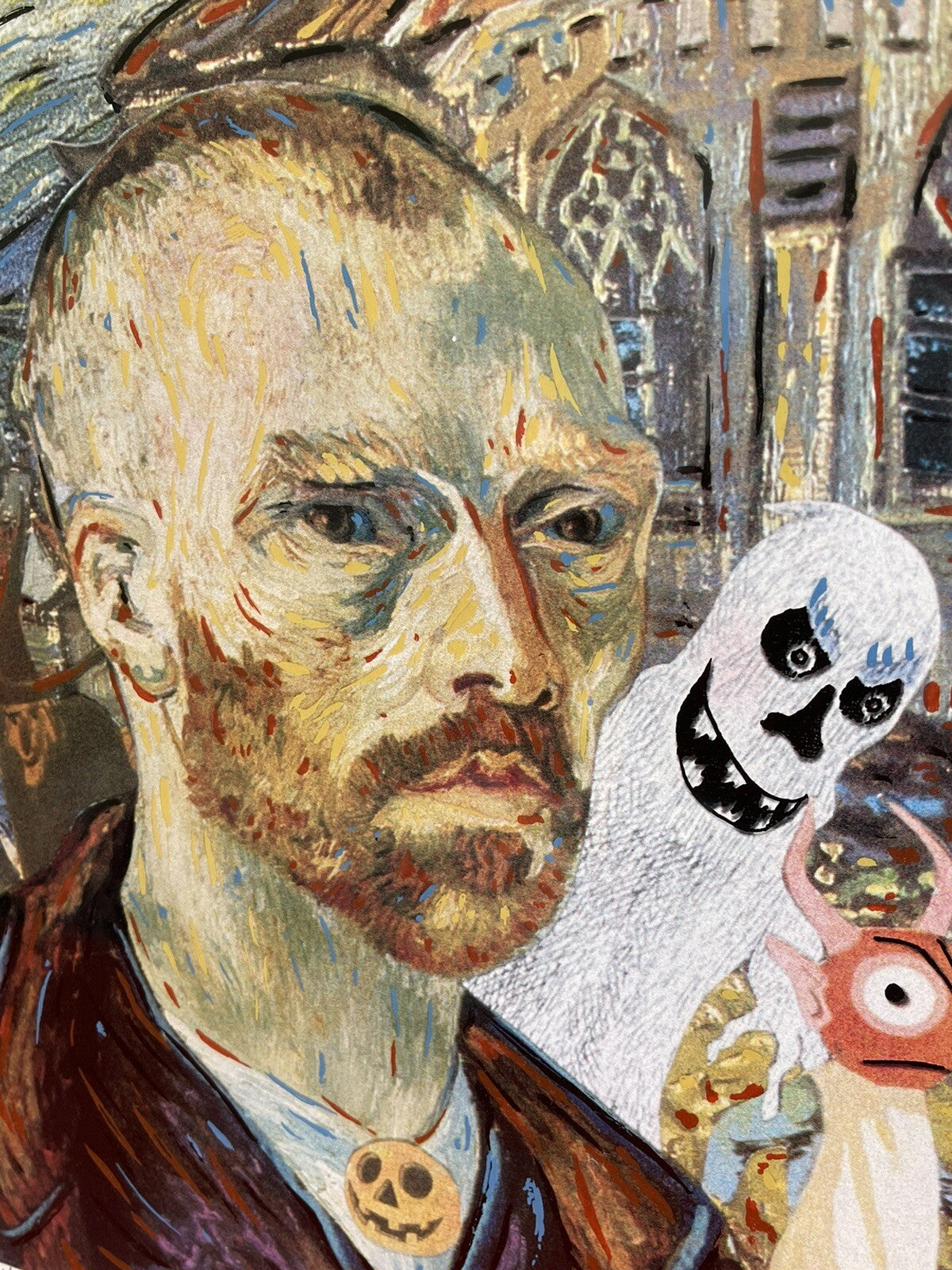 Nelson De La Nuez "Scary Scary Night” Van Gogh Spoof Halloween Signed Lithograph4
