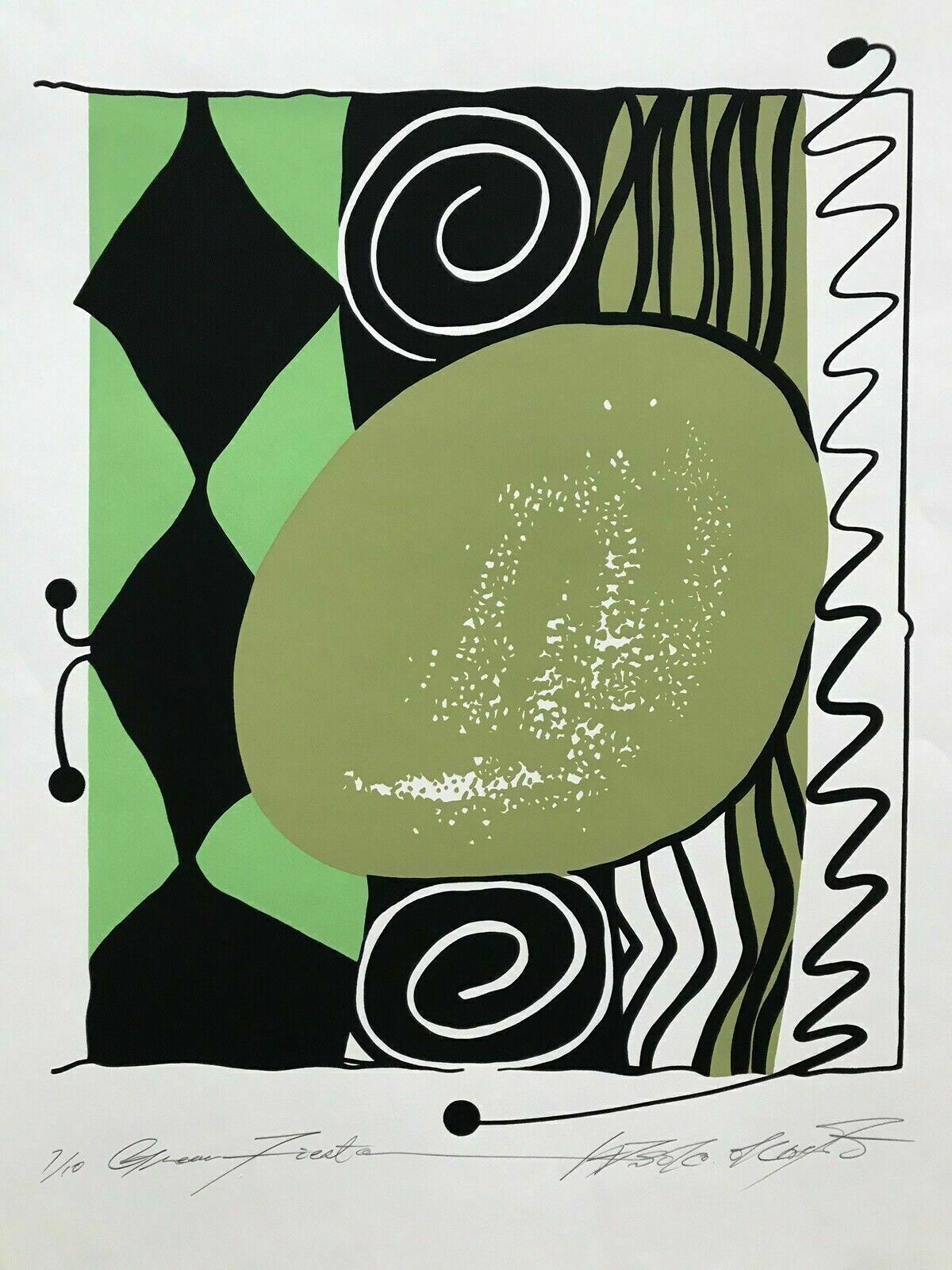 Postmodern Serigraph Fine Art Print Okamoto Contemporary Bauhaus 21" x 27" Mod1