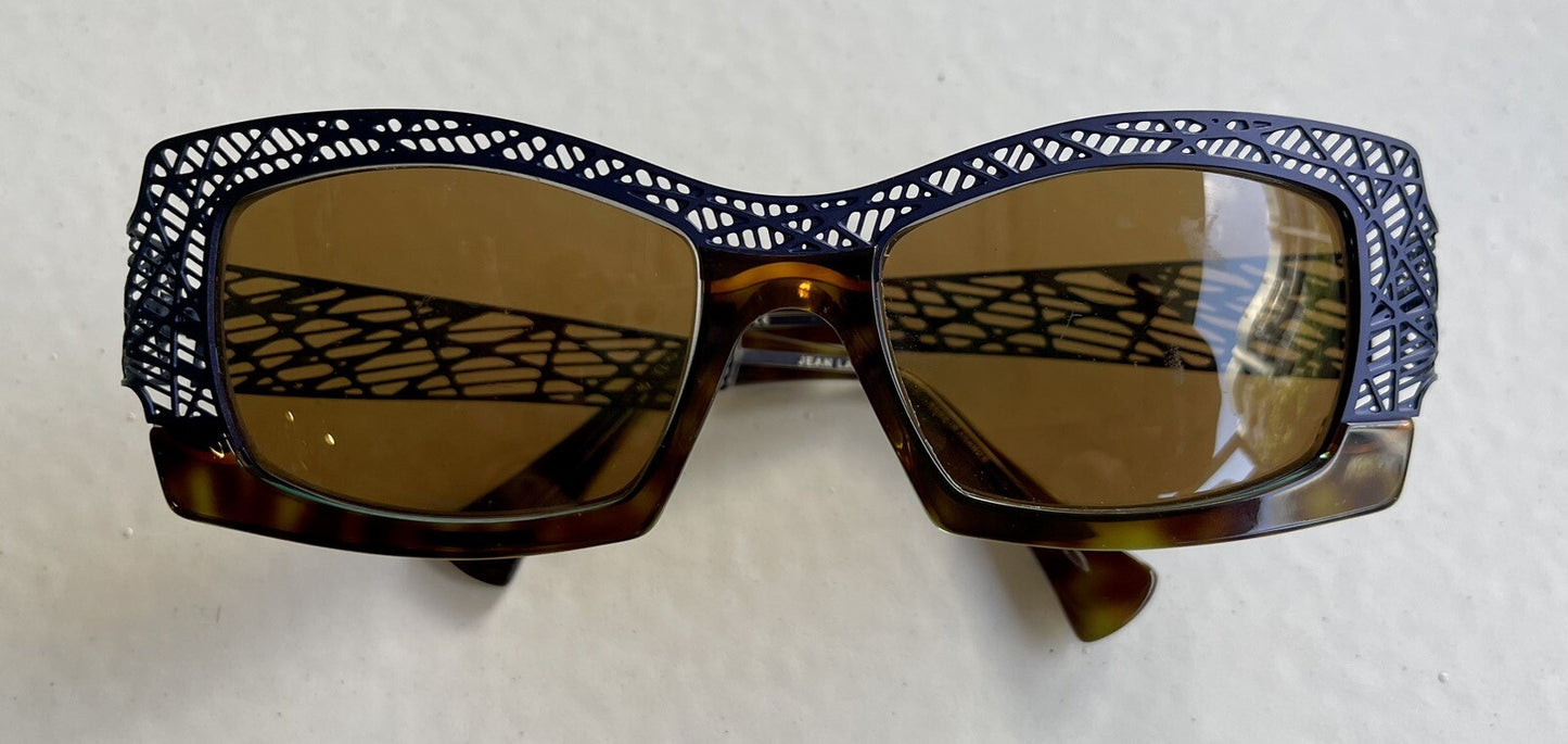Jean Lafont Hallucinante Eyeglasses Frames Blue Pierced Metal Postmodern0