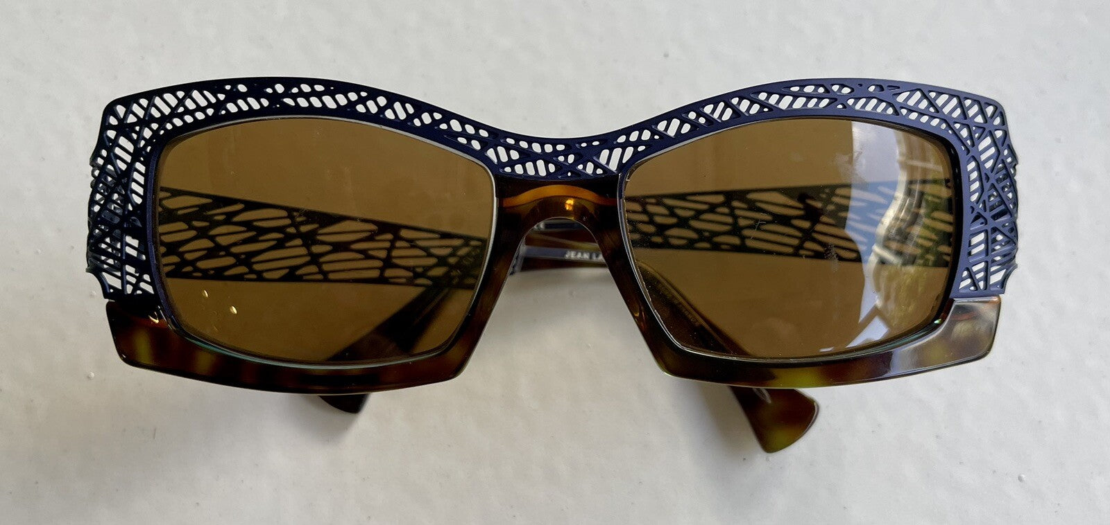 Jean Lafont Hallucinante Eyeglasses Frames Blue Pierced Metal Postmodern0