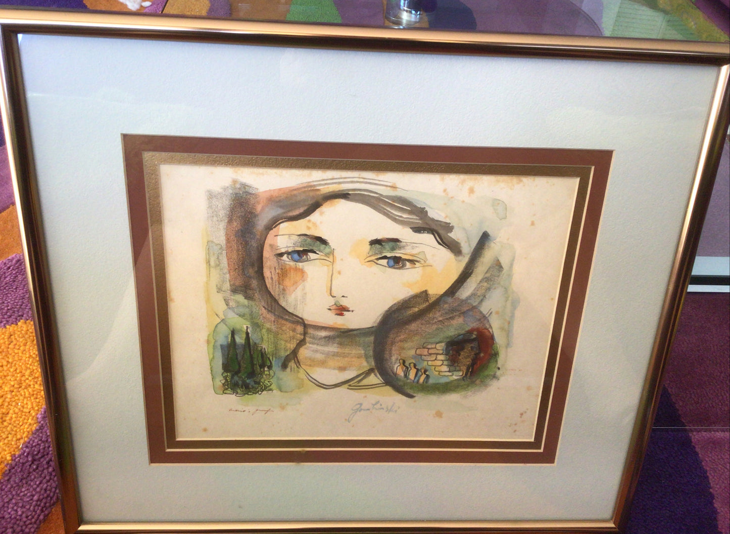 MCM Modernist Print Artist Proof Signed Linski MOD 60s 70s Era Lithograph3