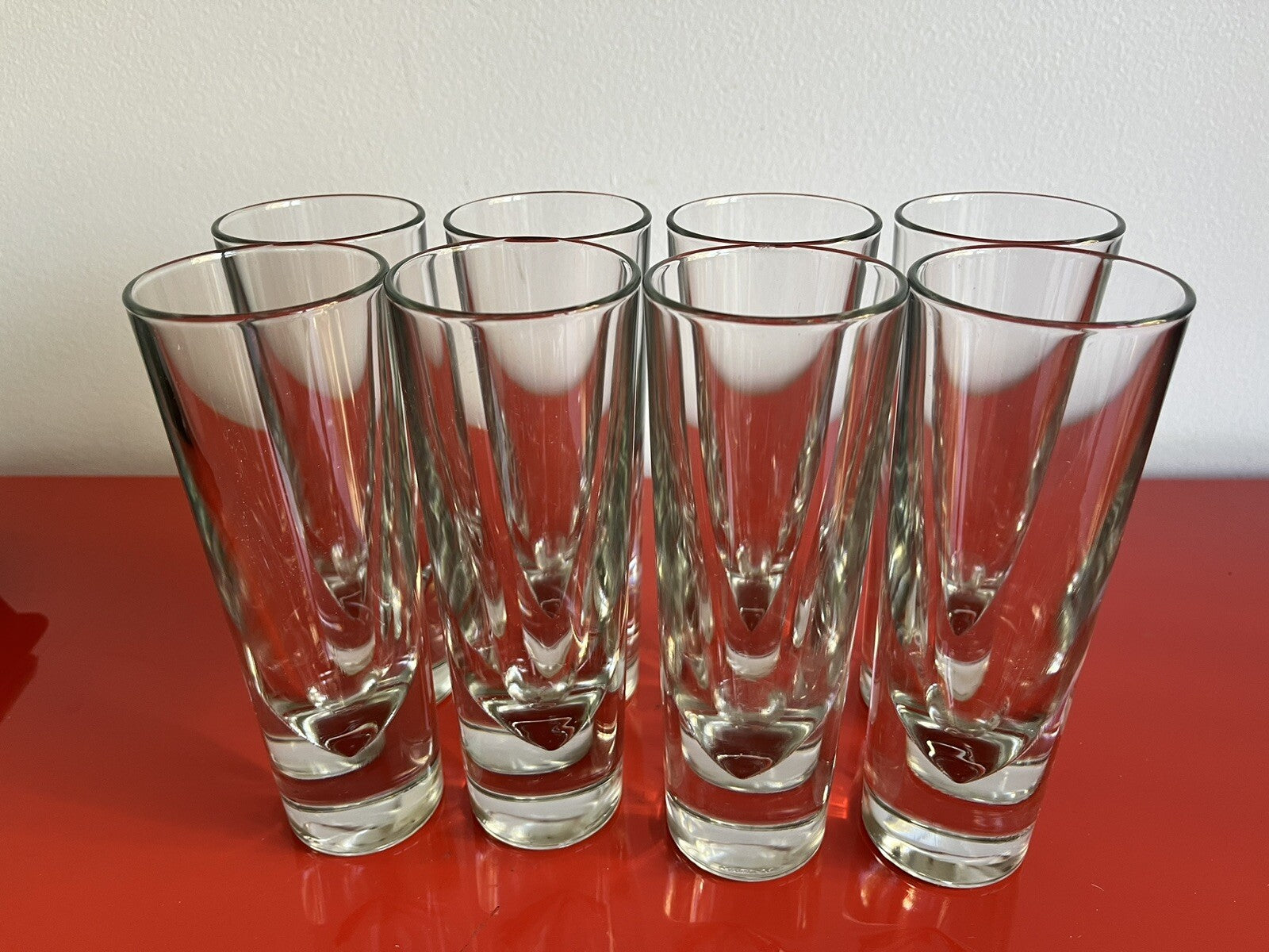 Carlos Moretti Italy 1980s Weighted Highball Glasses Set of Eight (8) Retro Bar1