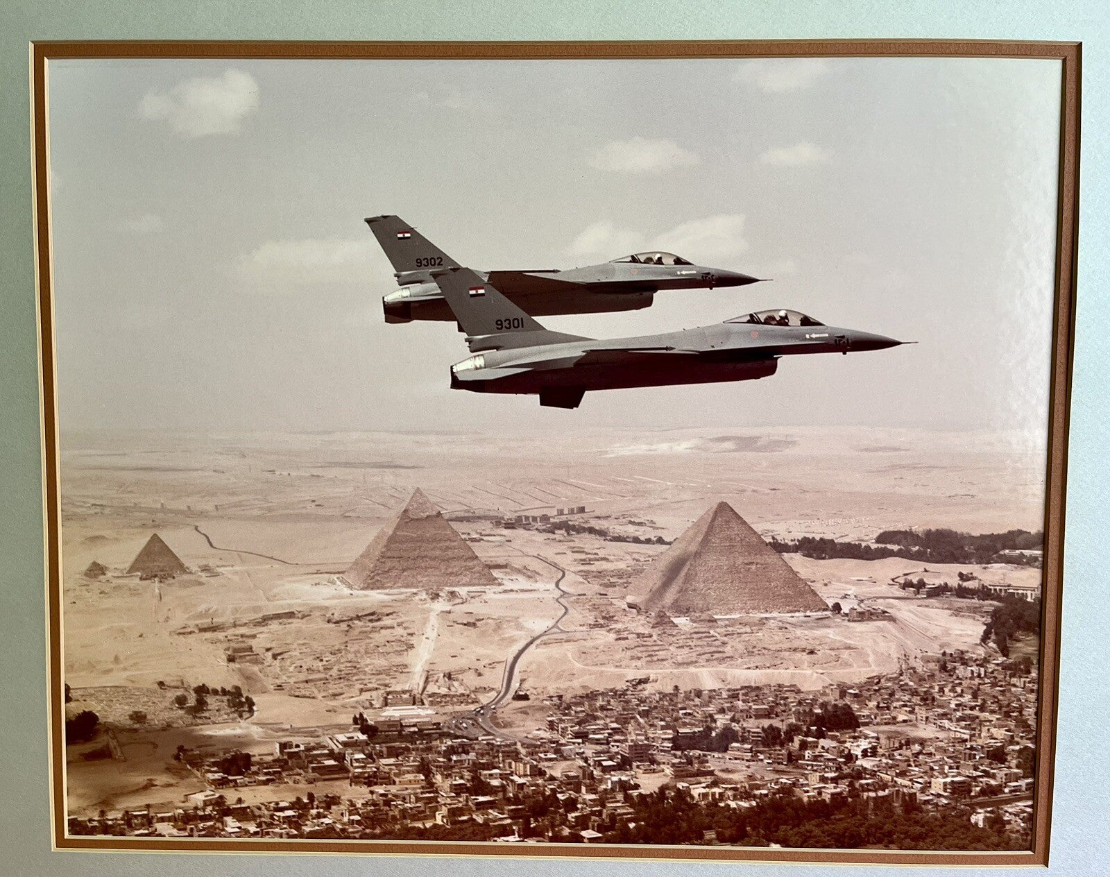 Vintage 80s F-16 Fighting Falcons Photograph 25x21 Pratt and Whitney Offices1