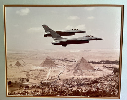 Vintage 80s F-16 Fighting Falcons Photograph 25x21 Pratt and Whitney Offices1