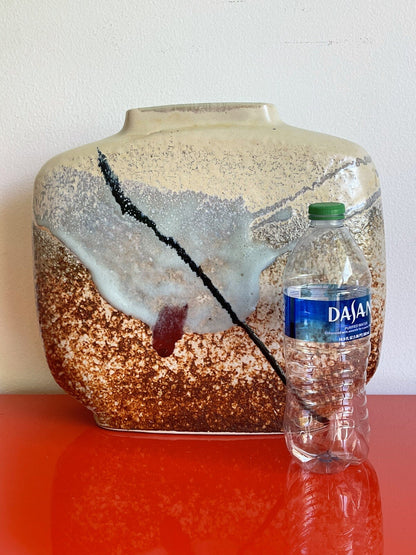 John Shedd 12” Studio Art Pottery Ceramic Vase 70s 80s Abstract Modernist Glaze4