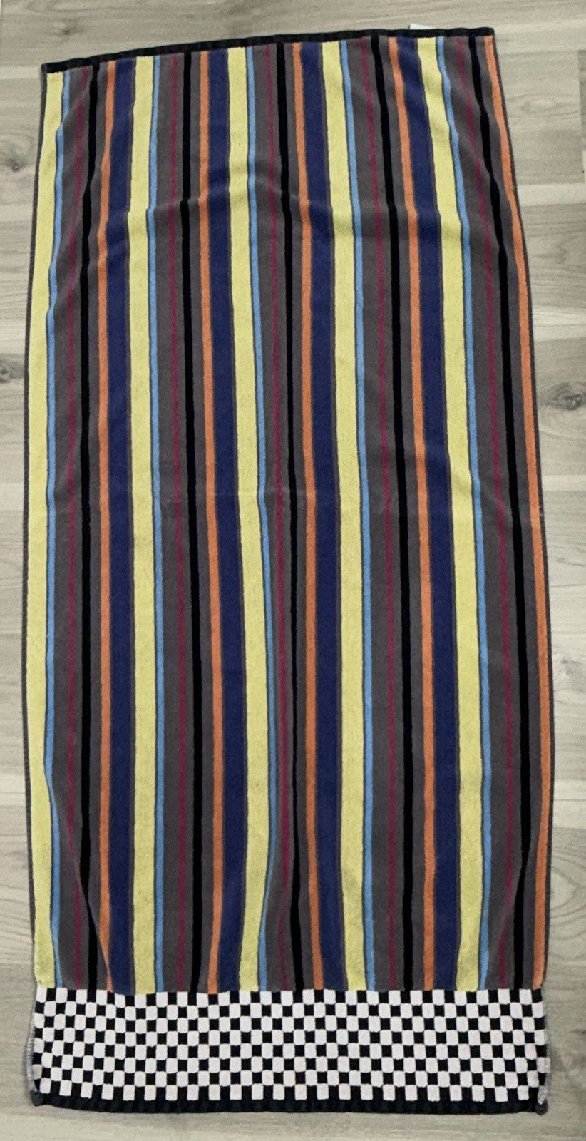 4 Mackenzie Childs Avant Garden Bath Towels Multicolor Stripes & Courtly Check5