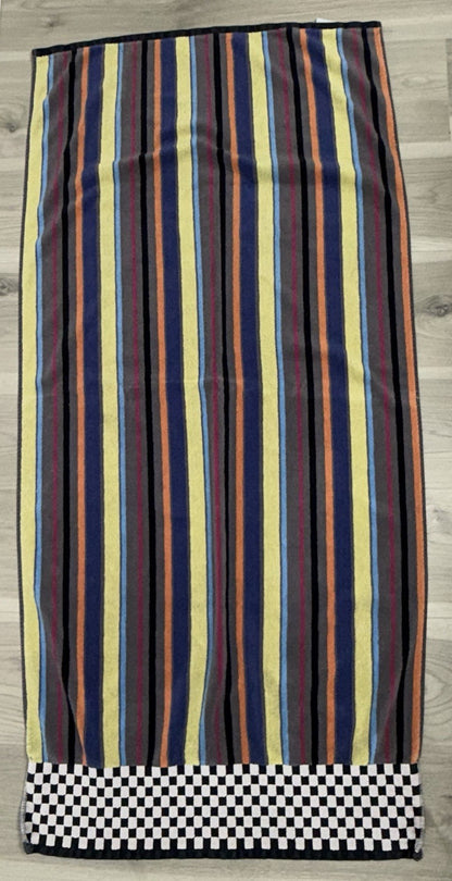 4 Mackenzie Childs Avant Garden Bath Towels Multicolor Stripes & Courtly Check5