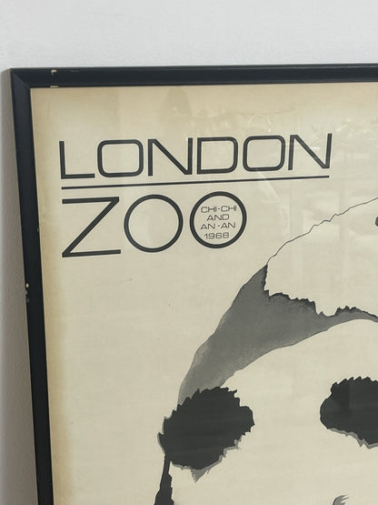 1968 LONDON ZOO Chi-Chi An-An Panda by Roszlav Szaybo Framed Graphic Art Poster2
