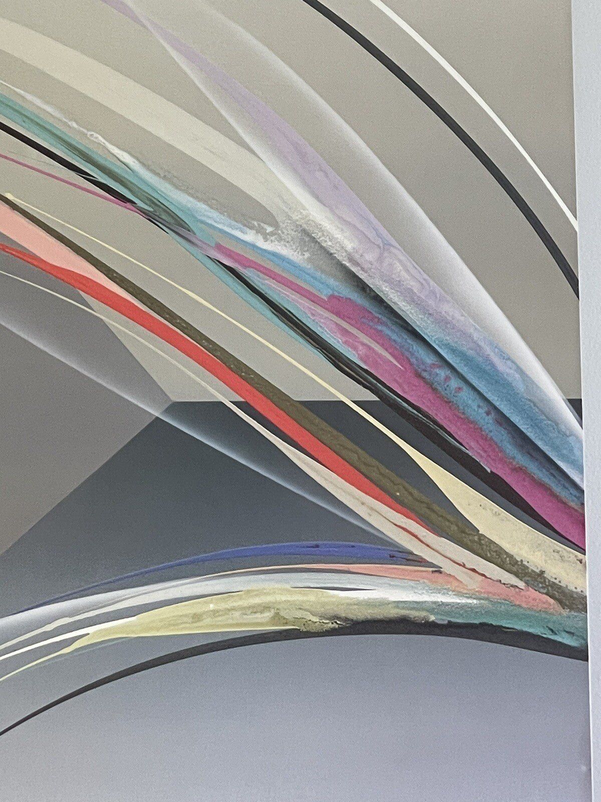 80s 90s Elba Alvarez Geometric Abstract 29” x 40” Gallery Exhibit Poster Postmod0