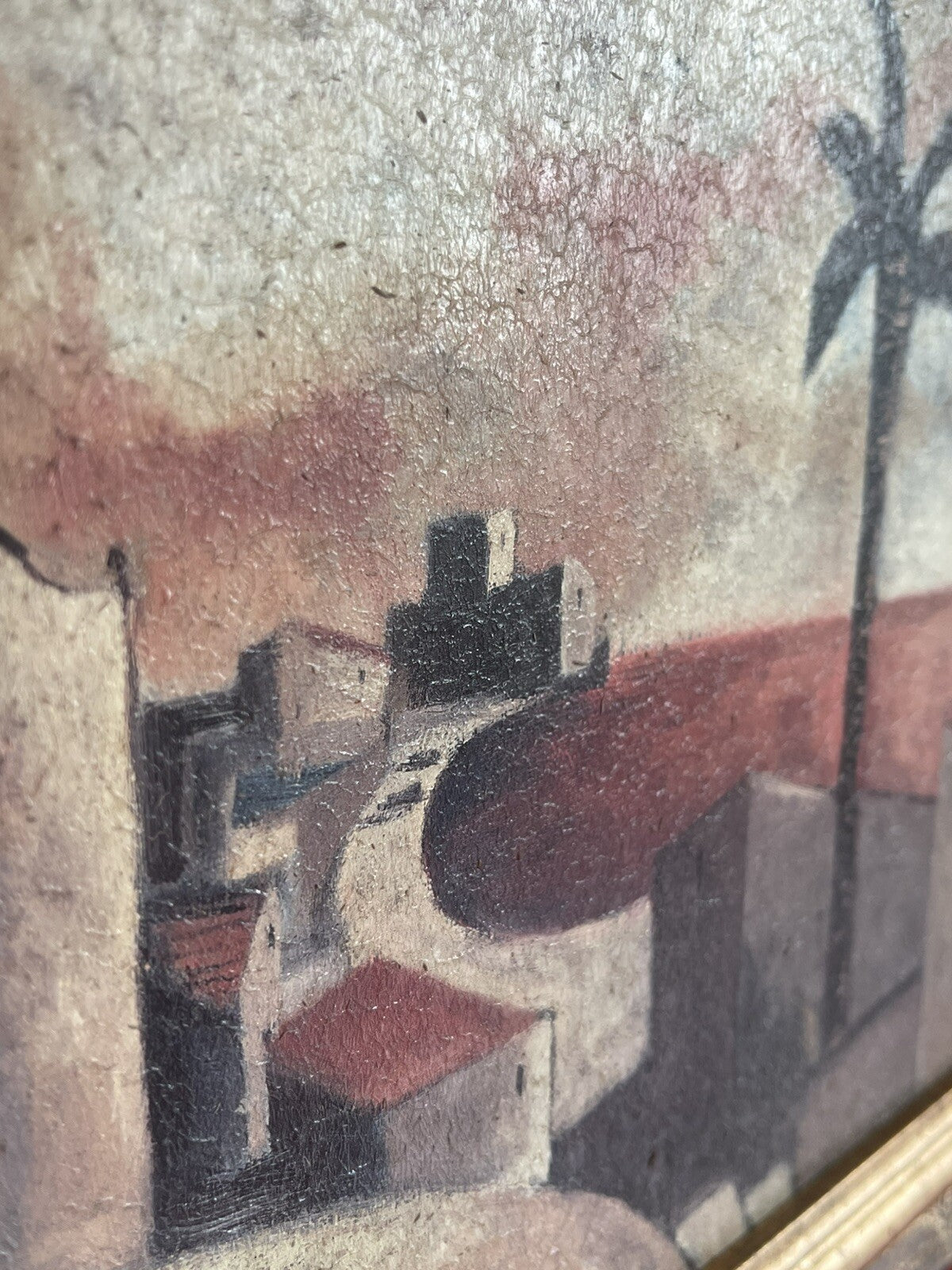 Didier Lourenco Postmodern Textured Giclee Art Cafe Scene 25” x 13” Framed3