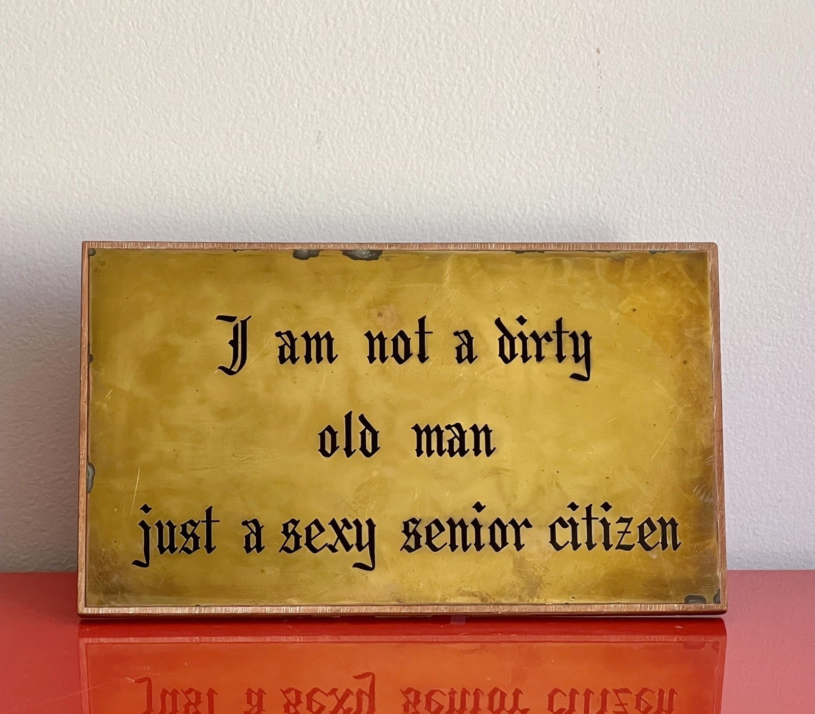 Vintage Art Plaque Dirty Old Man Comic Sexy Senior Citizen Gag Gift Geriatric0