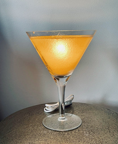 Martini Glass Cocktail Bar Lamp Kitsch Tiki Barware 12” Retro 90s Novelty Light0
