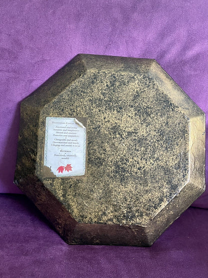 Astrology Glass Plate 12” Tarot Zodiac Cancer Crab Octagonal Decoupage Parker 2