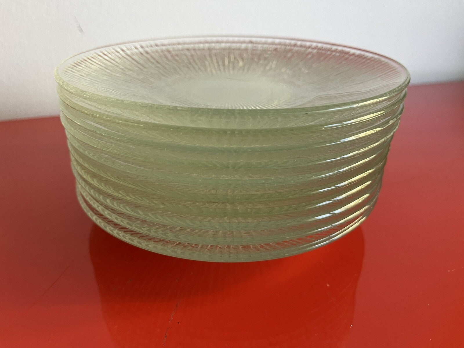 Iittala Aslak 7” Glass Bread Salad Plates Tapio Wirkkala MCM Modernist Lot of 103