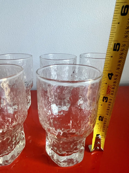 Six (6) Iittala Finland Aslak ICICLE Juice Glasses 4” Tapio Wirkkala Design 70s2