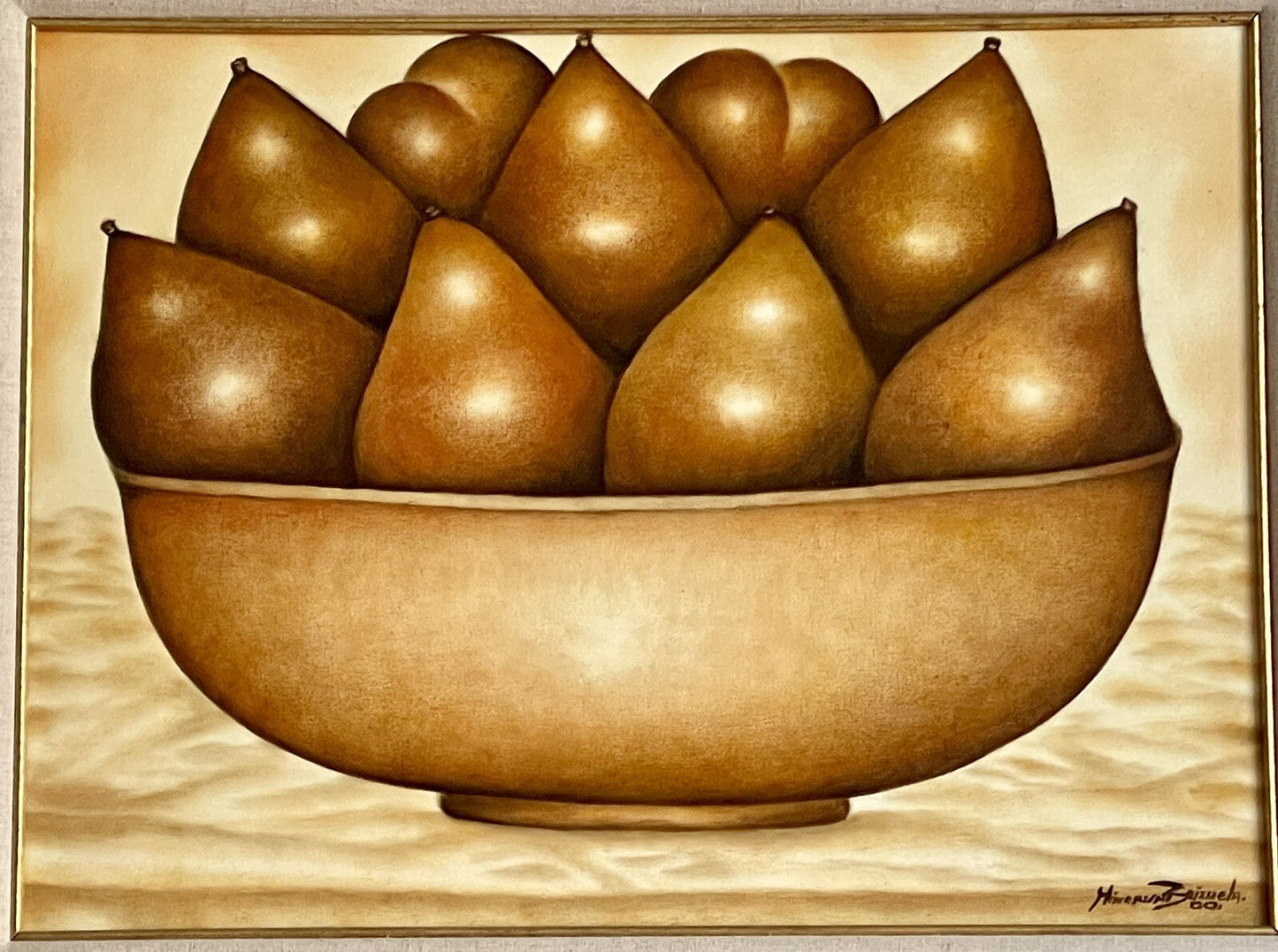 Minerva Brizuela Still Life Painting 2000 Bowl Of Pears Contemporary Cuban Art1