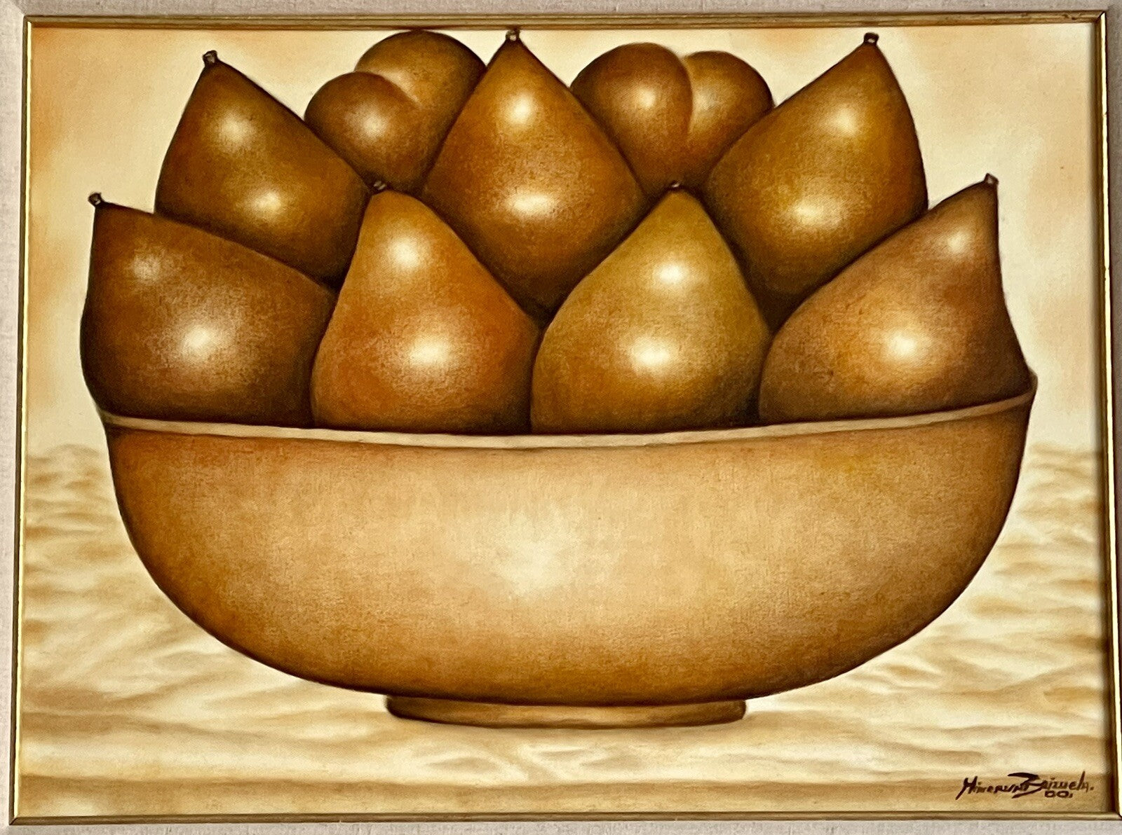 Minerva Brizuela Still Life Painting 2000 Bowl Of Pears Contemporary Cuban Art1