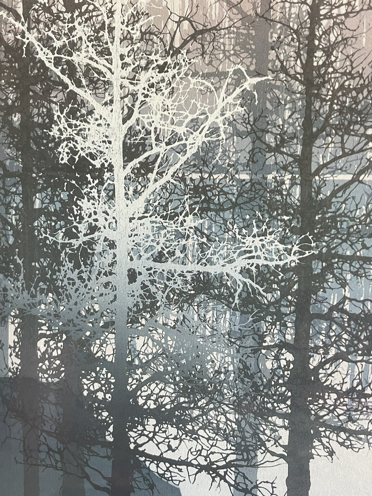 James Hagen 1970s Modernist TREE Serigraph Diptych Fine Art Prints Funky Cottage4