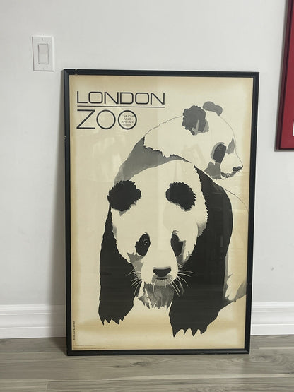 1968 LONDON ZOO Chi-Chi An-An Panda by Roszlav Szaybo Framed Graphic Art Poster1