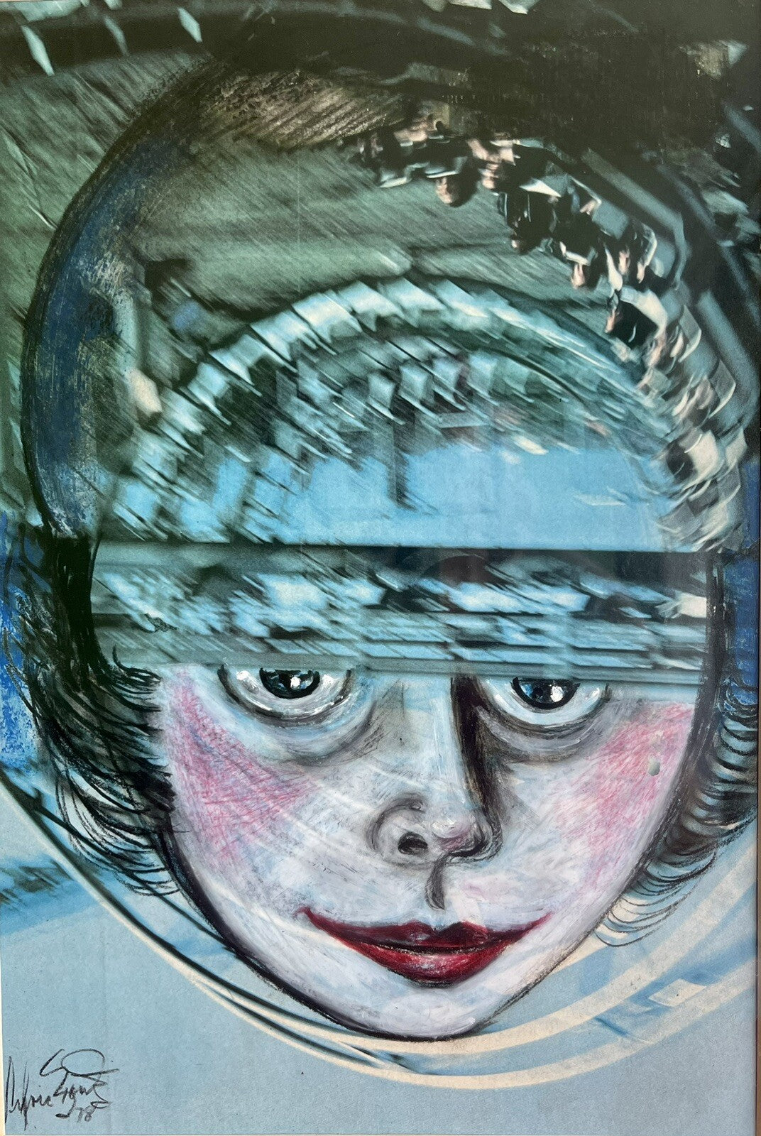 Orig 1978 Mixed Media Art “Ferris Wheel” Photography Manipulation Painted Signed0