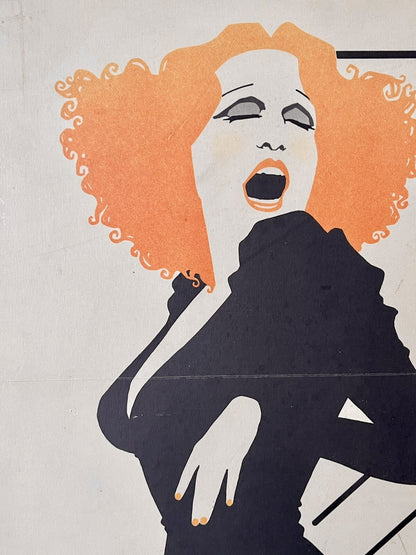 Iconic Bette Midler Poster Insert Original 1973 AMSEL Mounted Ready To Hang1