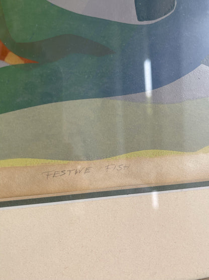 Framed Tropical Beach Decor FESTIVE FISH by Rita Kaye Fine Art Ltd Ed 4/5 Litho3