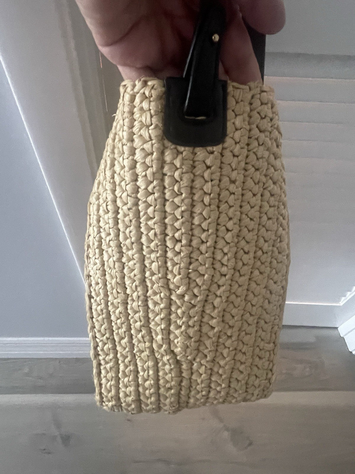 STELLA MCCARTNEY Woven Raffia Logo Tote Bag w/ Crossbody Strap Italy $1250 MSRP5