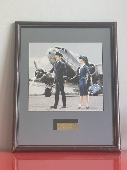 Barbie Ken American Airlines Pilot Stewardess Framed Retro Photo (?) Art Unique1